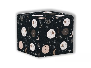 PUF KWADRATOWY DZIECIĘCY - Czarny kosmos