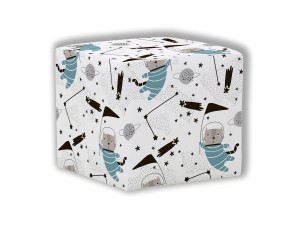 PUF KWADRATOWY DZIECIĘCY - Koty w kosmosie