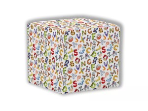 PUF KWADRATOWY DZIECIĘCY - Literki