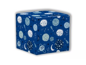 PUF KWADRATOWY DZIECIĘCY - Niebieski kosmos
