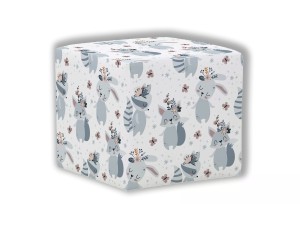 PUF KWADRATOWY DZIECIĘCY - Niebieskie zwierzątka