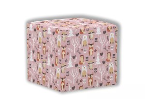 PUF KWADRATOWY DZIECIĘCY - Różowy las