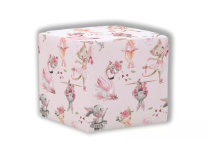 PUF KWADRATOWY DZIECIĘCY - Tancerki zwierzątka