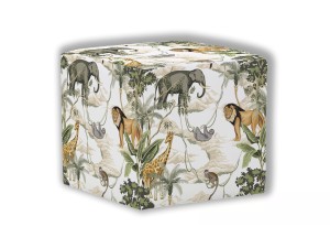 PUF KWADRATOWY DZIECIĘCY - Zwierzęta w dżungli