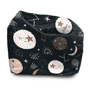 SIEDZISKO KWADRATOWE DZIECIĘCE - Czarny kosmos