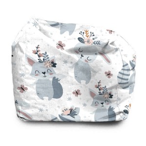 SIEDZISKO KWADRATOWE DZIECIĘCE - Niebieskie zwierzątka