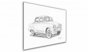 OBRAZ NA SZKLE PROSTOKĄTNY - Francja - Simca Aronde - 1951