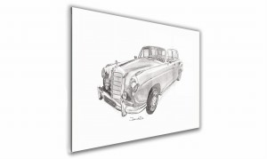 OBRAZ NA SZKLE PROSTOKĄTNY - Niemcy - Mercedes W105 - 1959