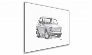 OBRAZ NA SZKLE PROSTOKĄTNY - Polska - Polski Fiat 127 - 1973