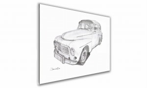 OBRAZ NA SZKLE PROSTOKĄTNY - Szwecja - Volvo PV 545 - 1964