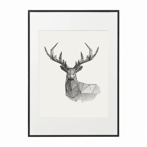 PLAKAT W RAMIE DUŻY - Jeleń geometryczny