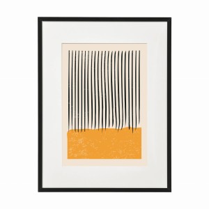 PLAKAT W RAMIE MAŁY - Abstrakcja z kolorem - musztardowy