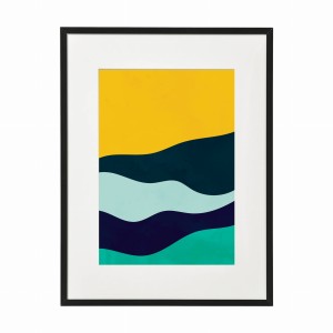 PLAKAT W RAMIE MAŁY - Abstrakcyjne góry żółte