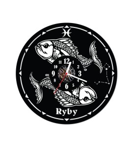 Zegar ścienny z płyty winylowej Ryby 4.5