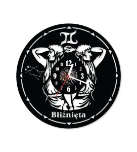 Zegar ścienny z płyty winylowej Bliźnięta 6.5
