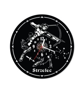Zegar ścienny z płyty winylowej Strzelec 12.5