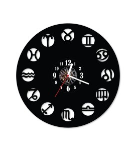 Zegar ścienny z płyty winylowej Znaki Zodiaku 37.5