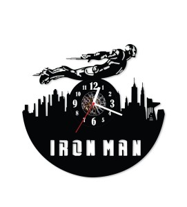 Zegar ścienny z płyty winylowej Iron Man 20.6