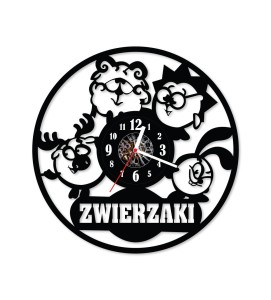 Zegar ścienny z płyty winylowej Zwierzaki 28.1