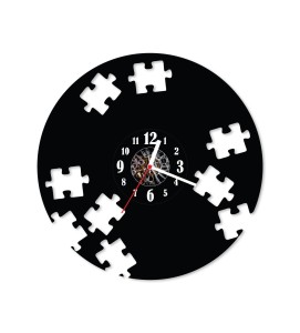 Zegar ścienny z płyty winylowej Puzzle 5.7