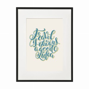 PLAKAT W RAMIE MAŁY - Cytat podróże