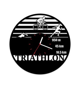 Zegar ścienny z płyty winylowej Triathlon 1/4 IM 82.8
