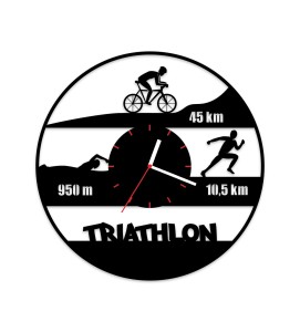 Zegar ścienny z płyty winylowej Triathlon 1/4 IM 83.8