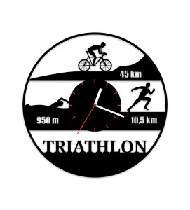 Zegar ścienny z płyty winylowej Triathlon 1/4 IM  84.8