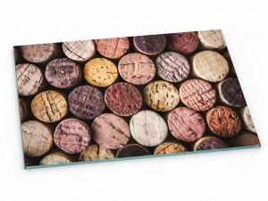 Szklana deska kuchenna do krojenia na prezent 60x30 cm Kolorowe korki 180d