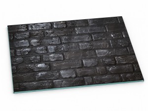 Szklana deska kuchenna do krojenia na prezent 60x20 cm Czarna cegła 194c