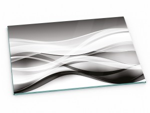 Szklana deska kuchenna do krojenia na prezent 60x30 cm Mono fala 198d