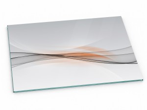 Szklana deska kuchenna do krojenia na prezent 30x20 cm Oranżowa fala 004a