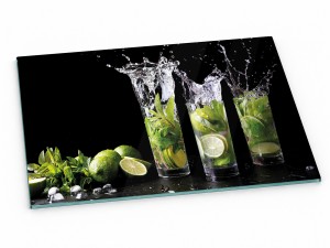 Szklana deska kuchenna do krojenia na prezent 40x30 cm Mojito 012b