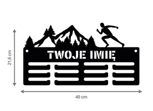 Wieszak na medale GÓRY RUN z imieniem 78.2 40cm 