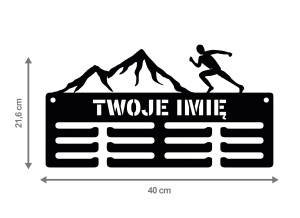 Wieszak na medale GÓRY RUN z imieniem 79.2 40cm