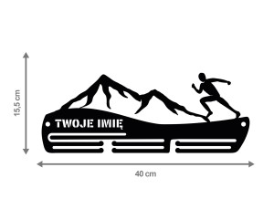 Wieszak na medale GÓRY RUN z imieniem 80.2 40cm