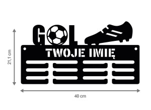 Wieszak na medale GOL Z IMIENIEM 119.2 40cm