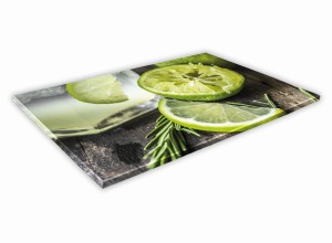 SZKLANA DESKA KUCHENNA 60x30 26d Limonka rozmaryn