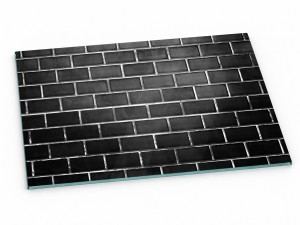 Szklana deska kuchenna do krojenia na prezent 60x30 cm Czarna cegła 030d