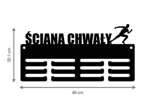 Wieszak na medale  ŚCIANA CHWAŁY RUN 87.2 40cm