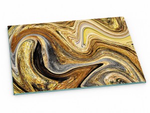 Szklana deska kuchenna do krojenia na prezent 60x30 cm Płynne złoto 042d