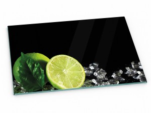 Szklana deska kuchenna do krojenia na prezent 60x20 cm Limonka 057c