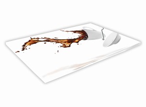 SZKLANA DESKA KUCHENNA 60x20 60c Rozlana kawa