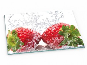 Szklana deska kuchenna do krojenia na prezent 60x30 cm Truskawki 072d