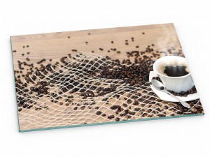 Szklana deska kuchenna do krojenia na prezent 30x20 cm Kawa 075a