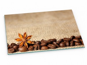 Szklana deska kuchenna do krojenia na prezent 60x30 cm Ziarna kawy 087d