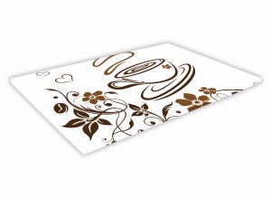 SZKLANA DESKA KUCHENNA 60x20 88c Kawa i kwiaty