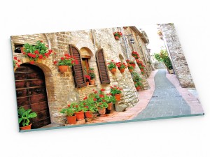 Szklana deska kuchenna do krojenia na prezent 30x20 cm Uliczka 094a