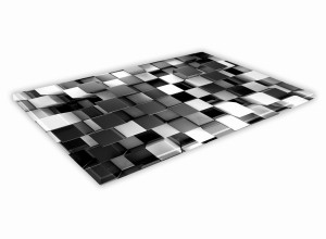 SZKLANA DESKA KUCHENNA 60x20 110c Kwadraty 3D