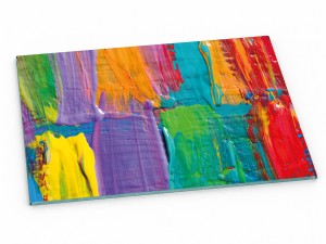Szklana deska kuchenna do krojenia na prezent 60x20 cm Kolorowe mazaje 119c